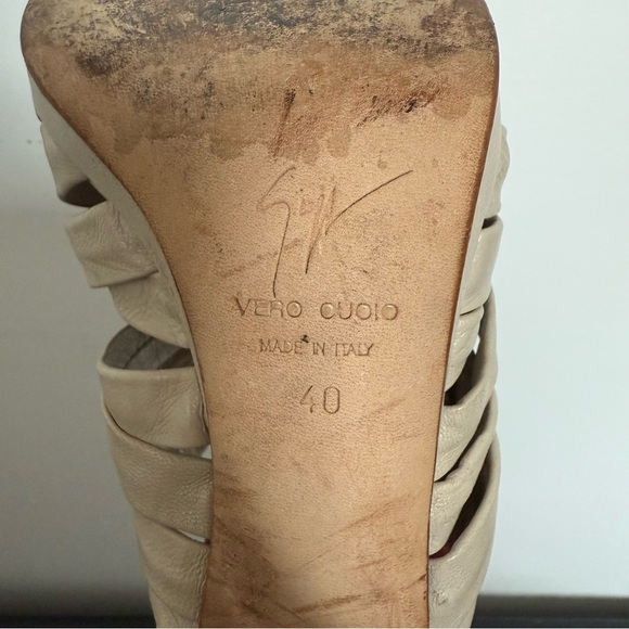 Giuseppe Zanotti cream tan platform sandals heels - size 40 (US 9) - Picture 7 of 7